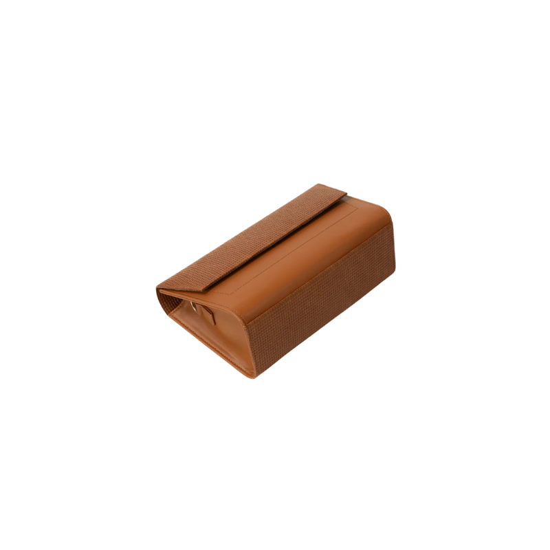 Tan Structured Flap Handbag