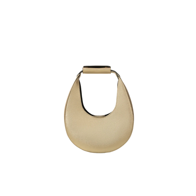 Metallic Gold Crescent Handbag