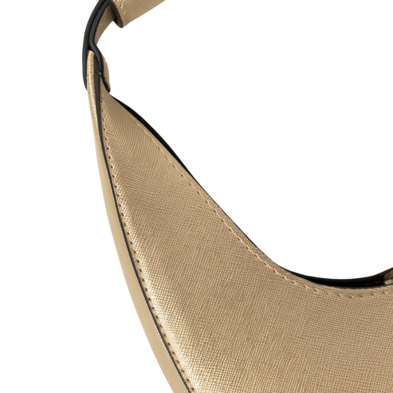 Metallic Gold Crescent Handbag