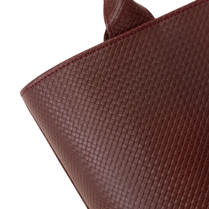 Maroon Textured Tote Bag