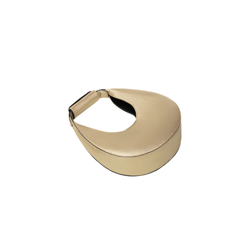 Metallic Gold Crescent Handbag